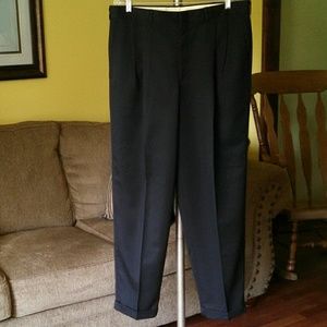 Men's Farah Front Pleat Black Dress Pants